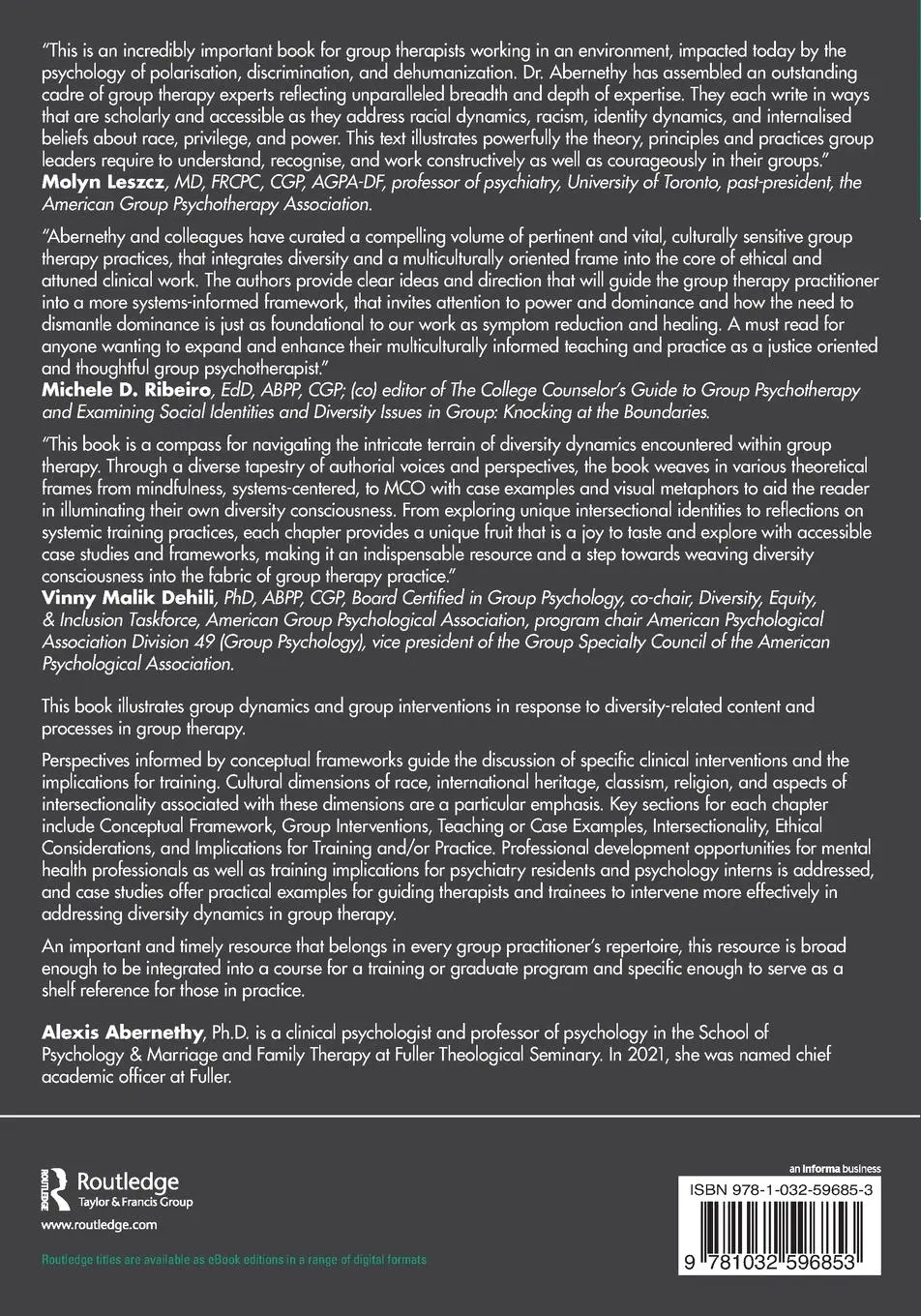 Rückseite: 9781032596853 | Addressing Diversity Dynamics in Group Therapy | Alexis D. Abernethy