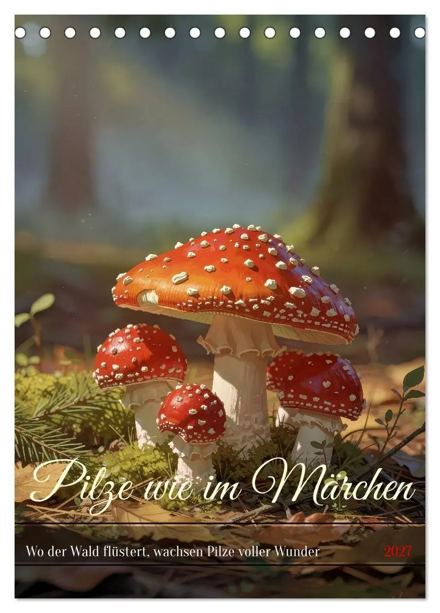 Pilze wie im Märchen (Tischkalender 2027 DIN A5 hoch), CALVENDO Monatskalender