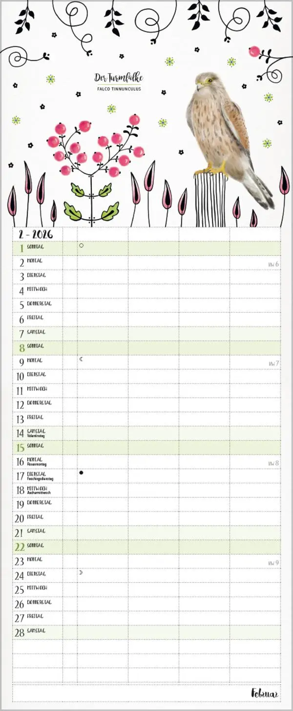 Bild: 9783731886853 | Familienplaner Pretty Birds 2026 | Verlag Korsch | Kalender | 14 S.