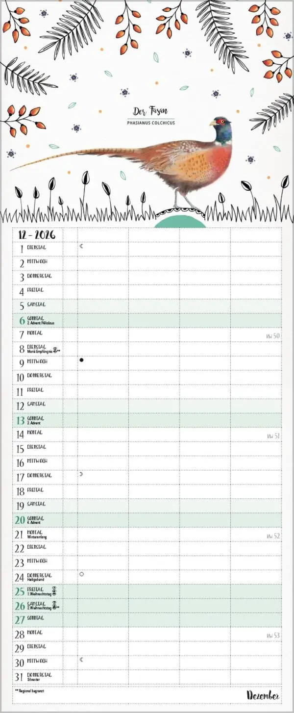 Bild: 9783731886853 | Familienplaner Pretty Birds 2026 | Verlag Korsch | Kalender | 14 S.