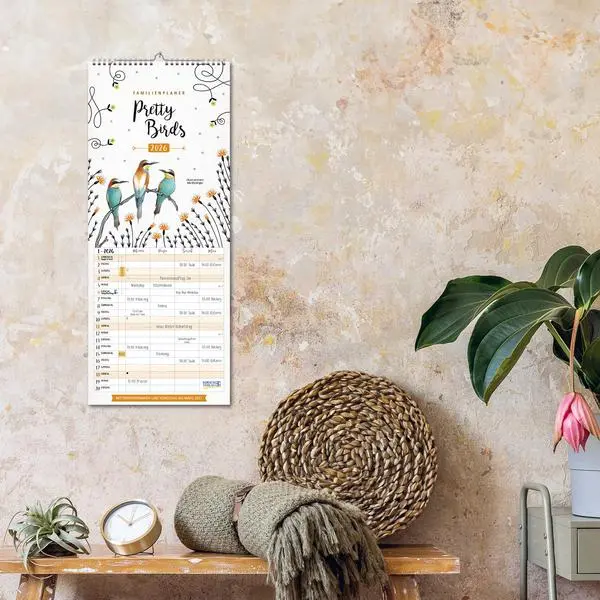 Bild: 9783731886853 | Familienplaner Pretty Birds 2026 | Verlag Korsch | Kalender | 14 S.