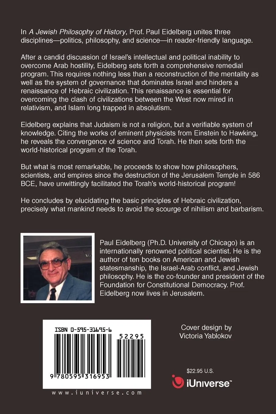 Rückseite: 9780595316953 | A Jewish Philosophy of History | Israel's Degradation &amp; Redemption