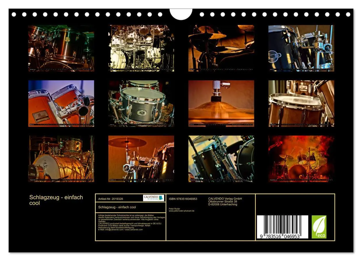 Bild: 9783516046953 | Schlagzeug - einfach cool (Wandkalender 2026 DIN A4 quer), CALVENDO...