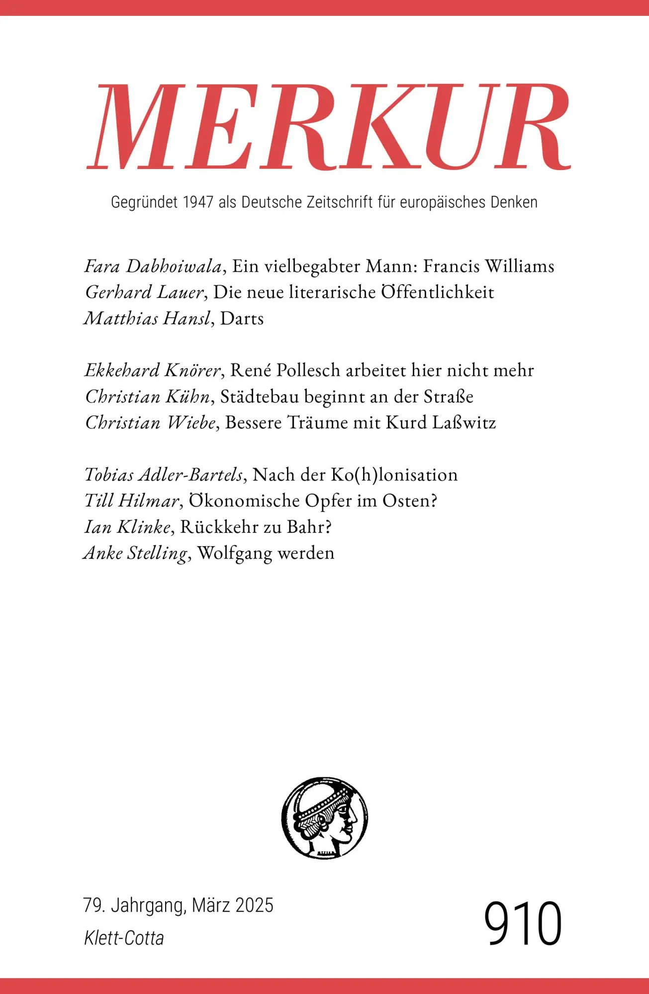 Cover: 9783608976953 | MERKUR 3/2025, Jg.79 | Nr. 910, Heft 03, März 2025 | Demand (u. a.)