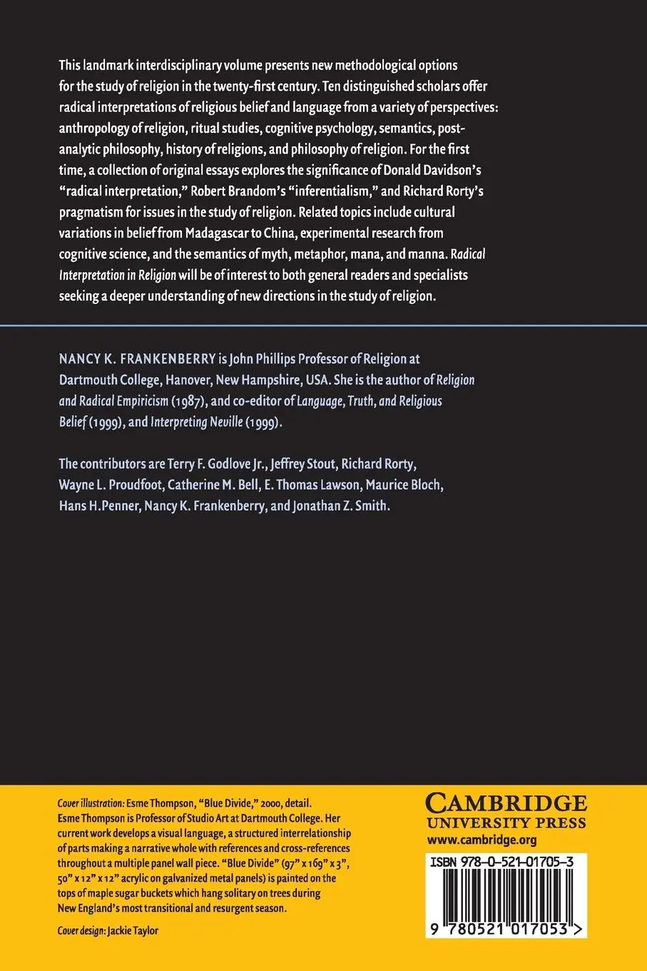 Rückseite: 9780521017053 | Radical Interpretation in Religion | Nancy K. Frankenberry | Buch