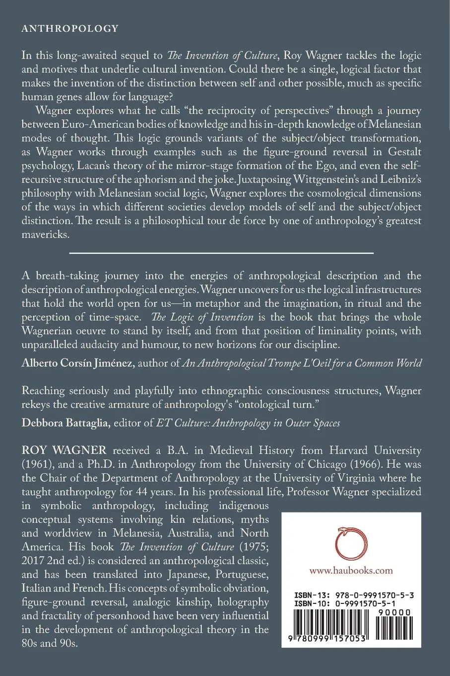 Rückseite: 9780999157053 | The Logic of Invention | Roy Wagner | Taschenbuch | Englisch | 2019