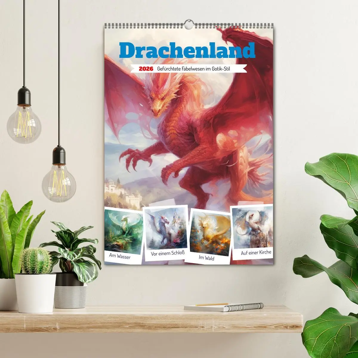 Bild: 9783516317053 | Drachenland. Gefürchtete Fabelwesen im Gotik-Stil (Wandkalender...