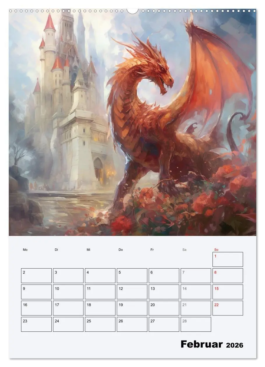 Bild: 9783516317053 | Drachenland. Gefürchtete Fabelwesen im Gotik-Stil (Wandkalender...