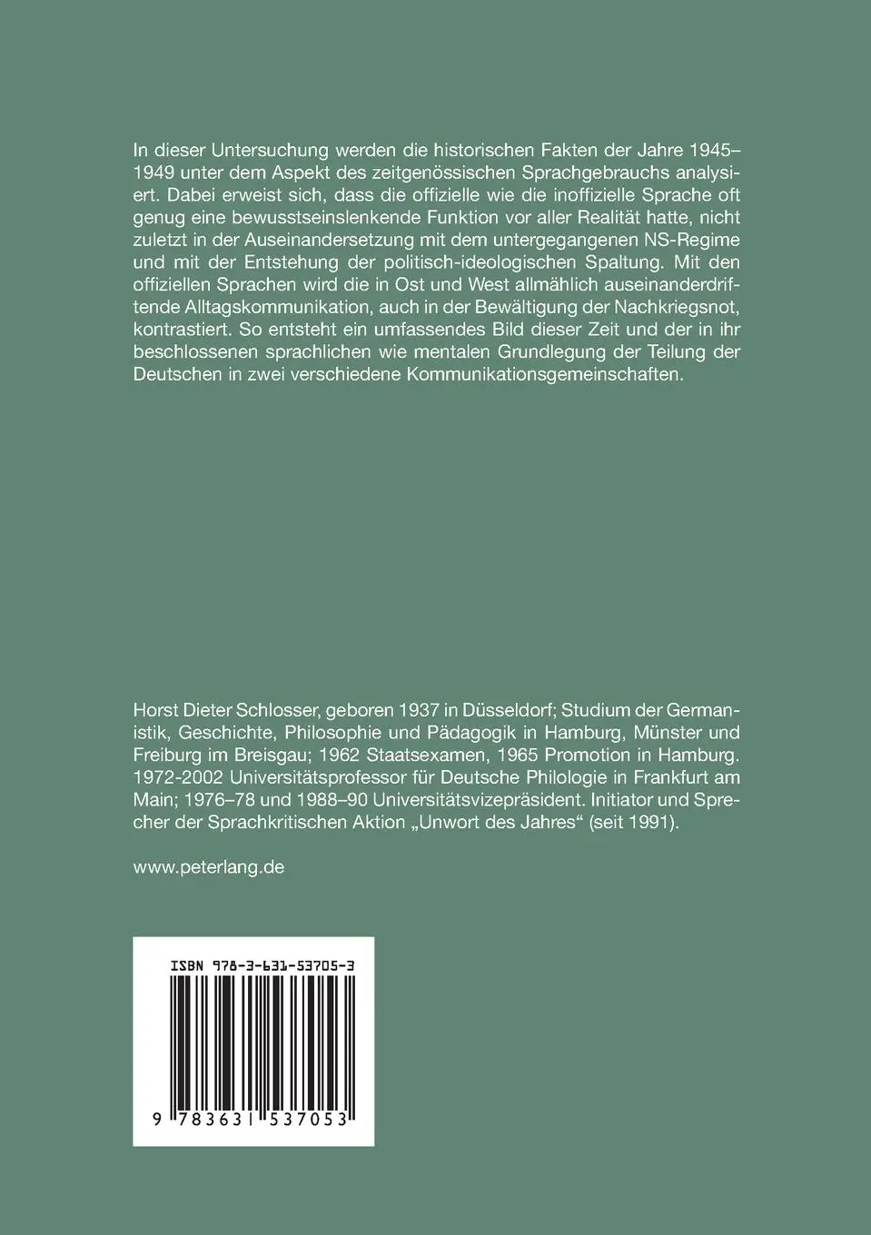 Rückseite: 9783631537053 | Es wird zwei Deutschlands geben | Horst Dieter Schlosser | Taschenbuch