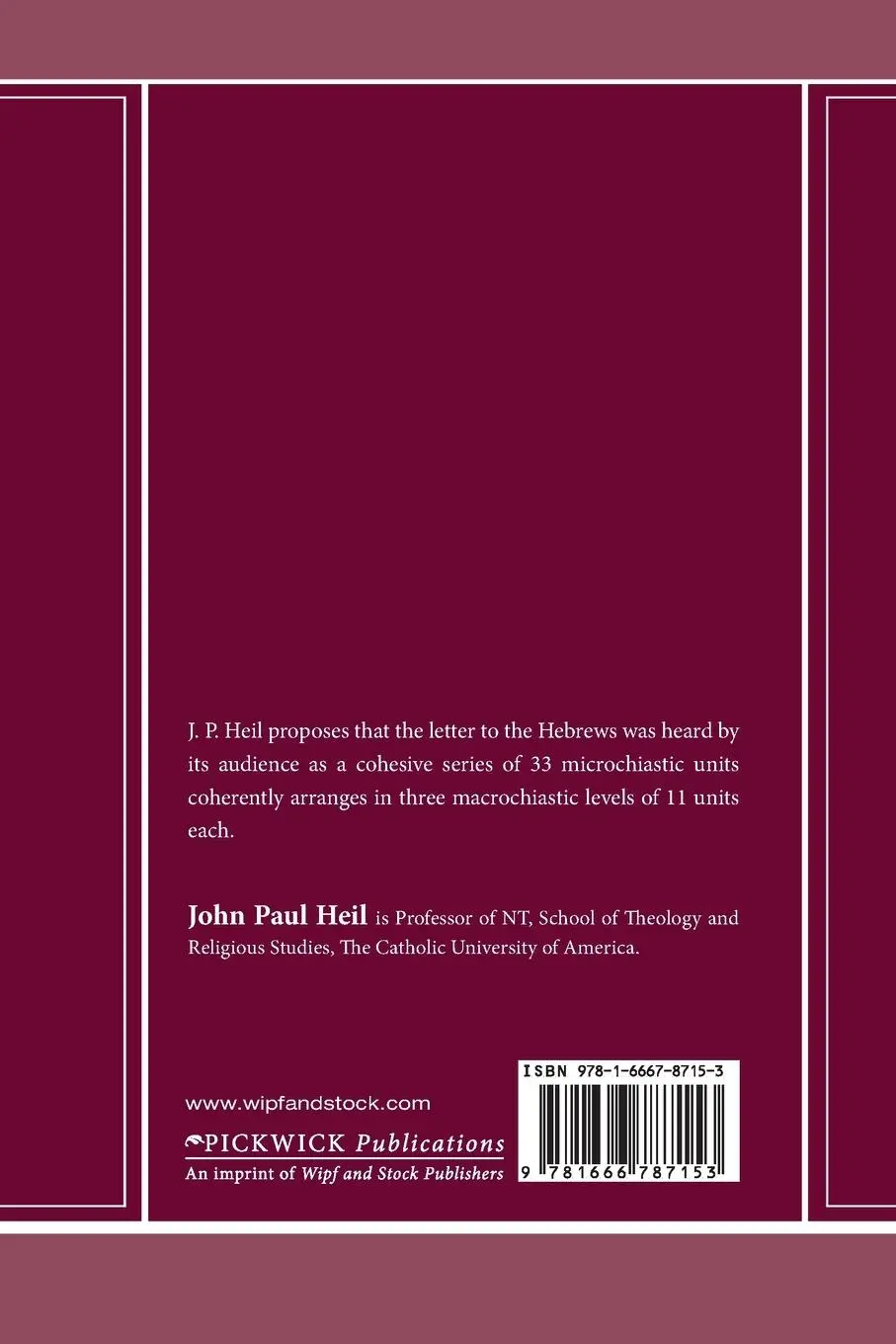 Rückseite: 9781666787153 | Hebrews | John Paul Heil | Taschenbuch | Englisch | 2023
