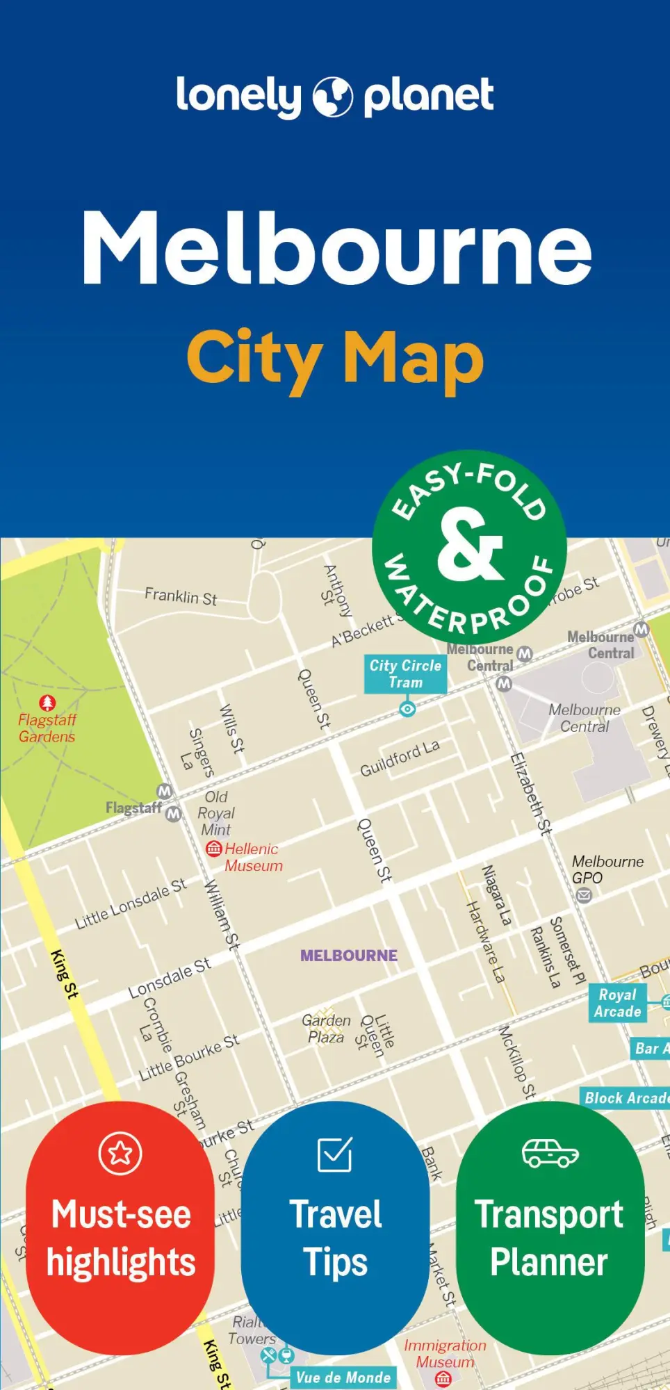 Cover: 9781787017153 | Lonely Planet Melbourne City Map | Frances Evans (u. a.) | Englisch