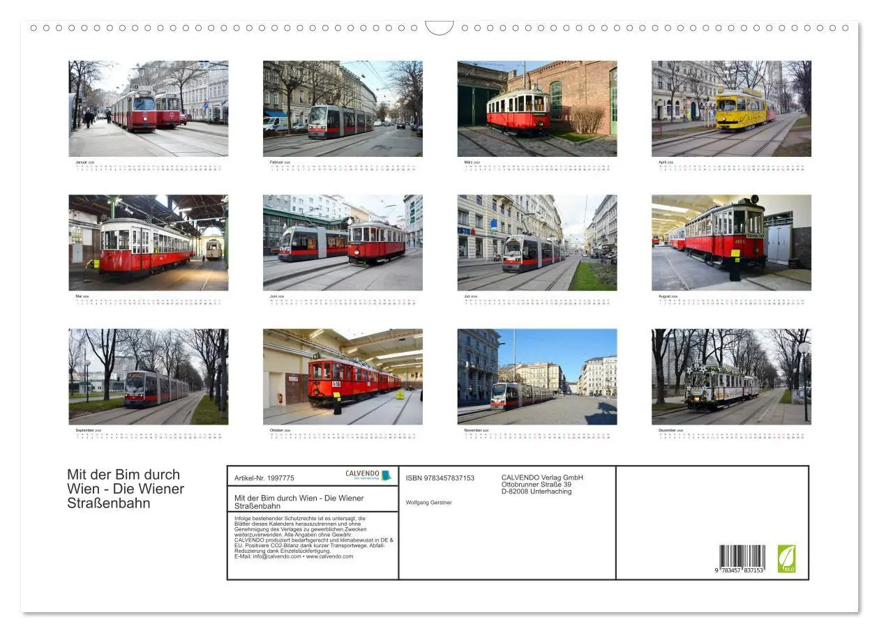 Bild: 9783457837153 | Mit der Bim durch Wien - Die Wiener Straßenbahn (Wandkalender 2026...