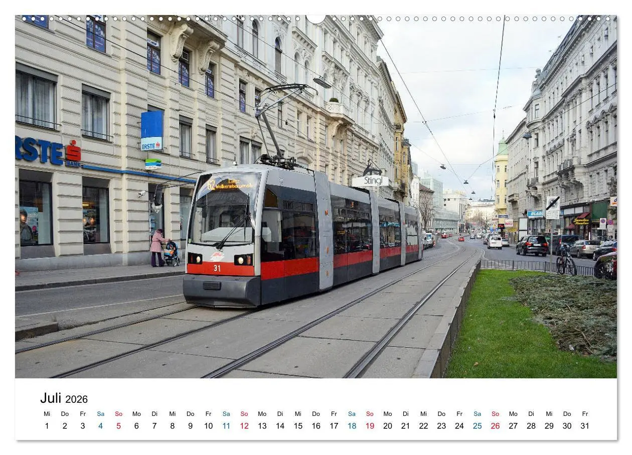 Bild: 9783457837153 | Mit der Bim durch Wien - Die Wiener Straßenbahn (Wandkalender 2026...