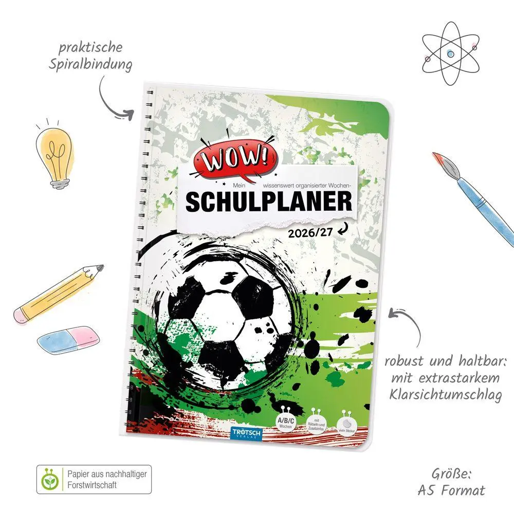 Bild: 9783988027153 | TRÖTSCH - Schulplaner WOW Fußball 26/27 | Trötsch Verlag GmbH &amp; Co. KG