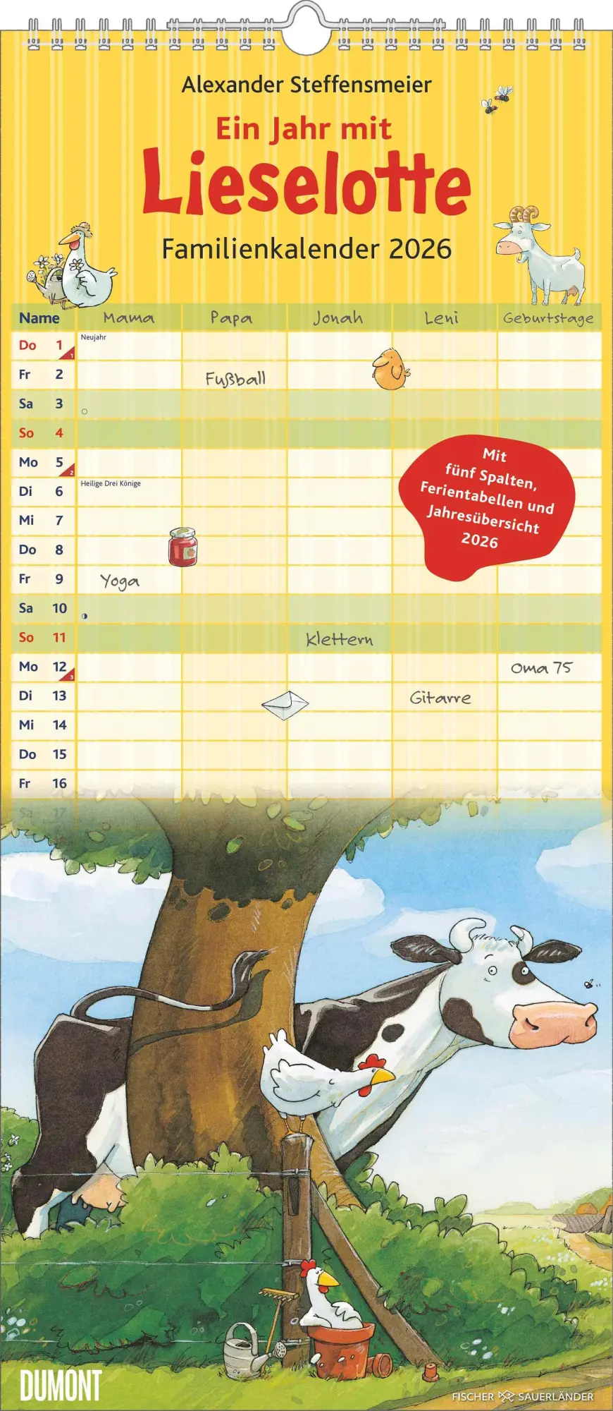 Cover: 4069095007253 | Die Kuh Lieselotte Familienkalender 2026 - Von Alexander...