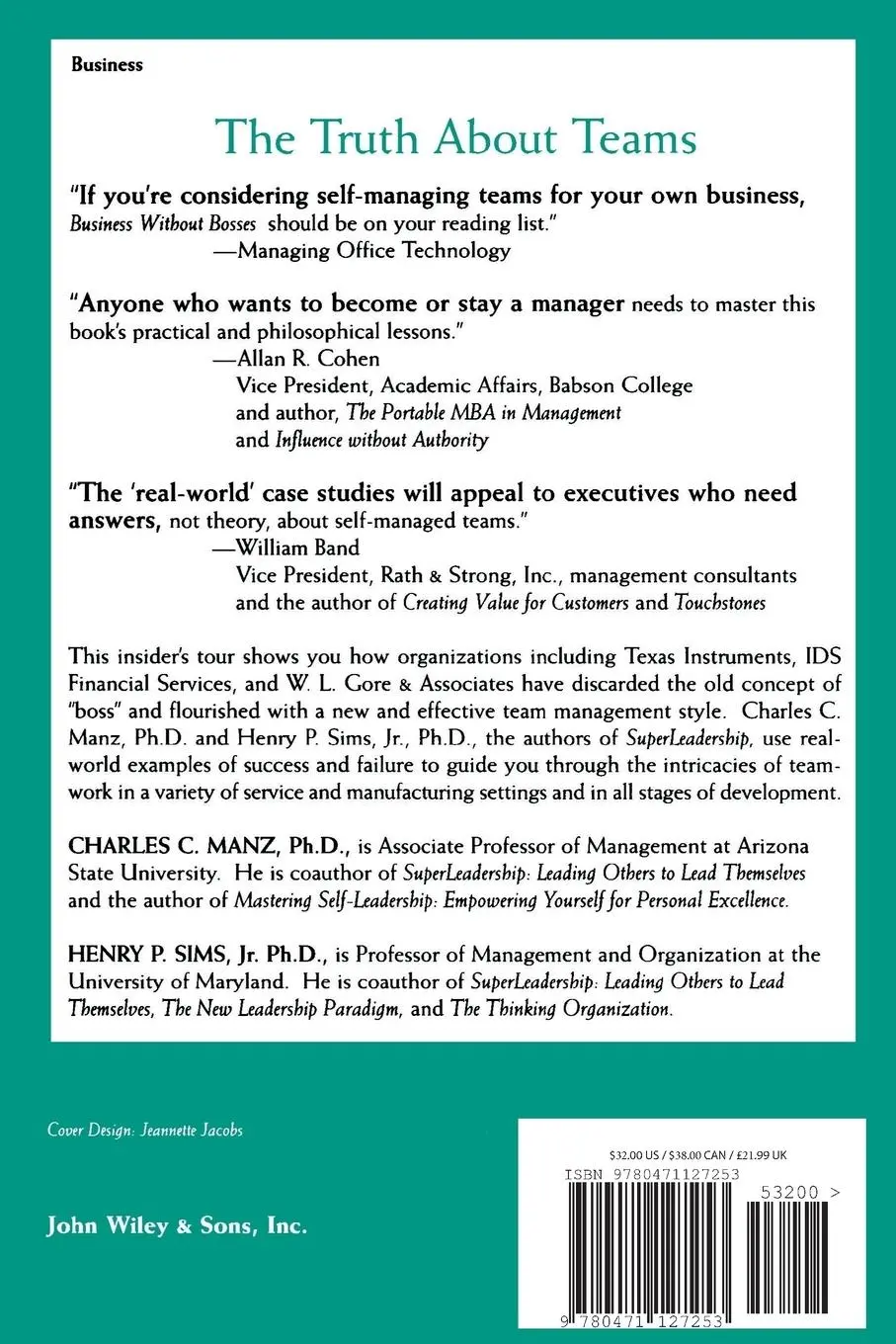 Rückseite: 9780471127253 | Business Without Bosses | Charles C Manz (u. a.) | Taschenbuch | XVIII