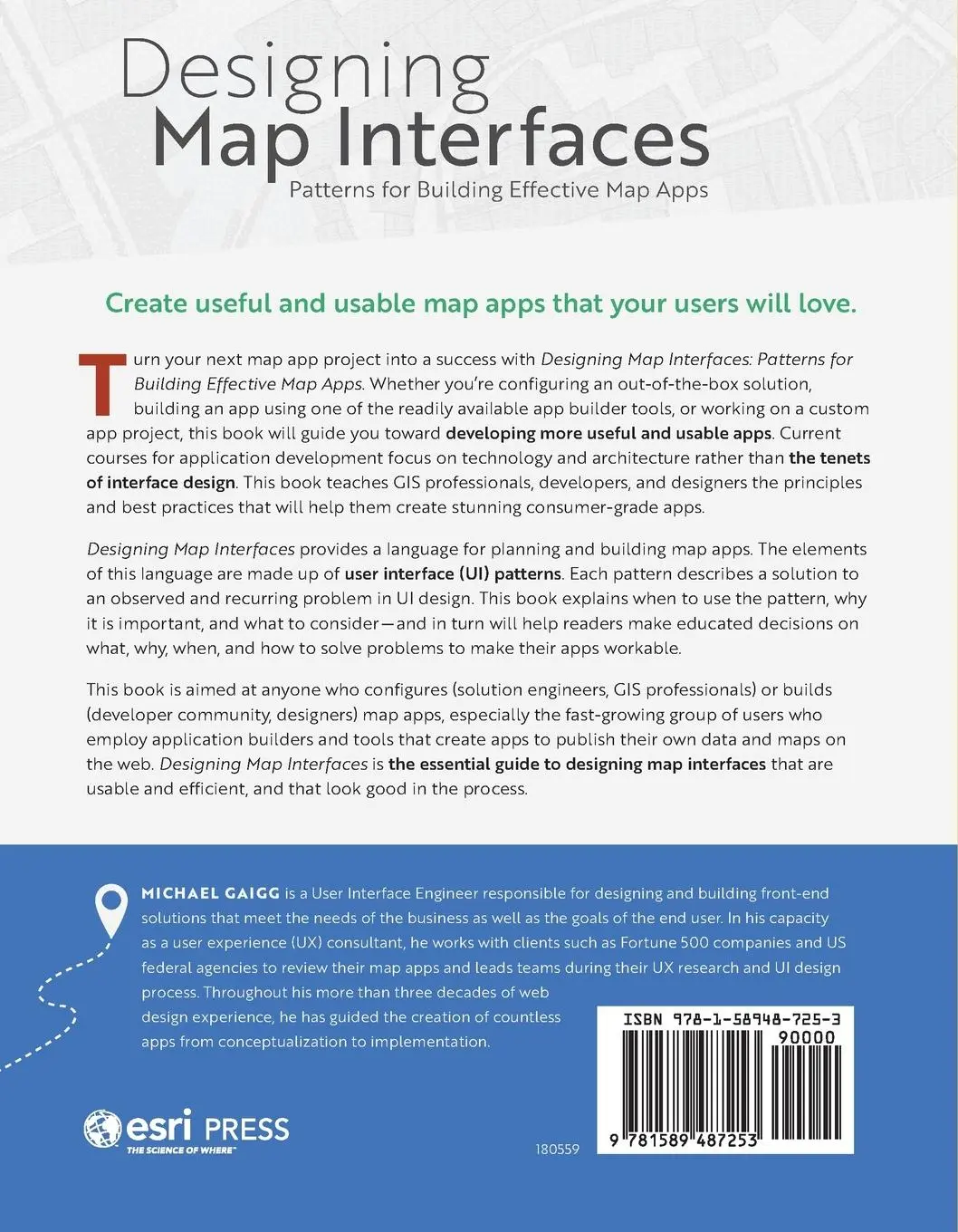 Rückseite: 9781589487253 | Designing Map Interfaces | Patterns for Building Effective Map Apps