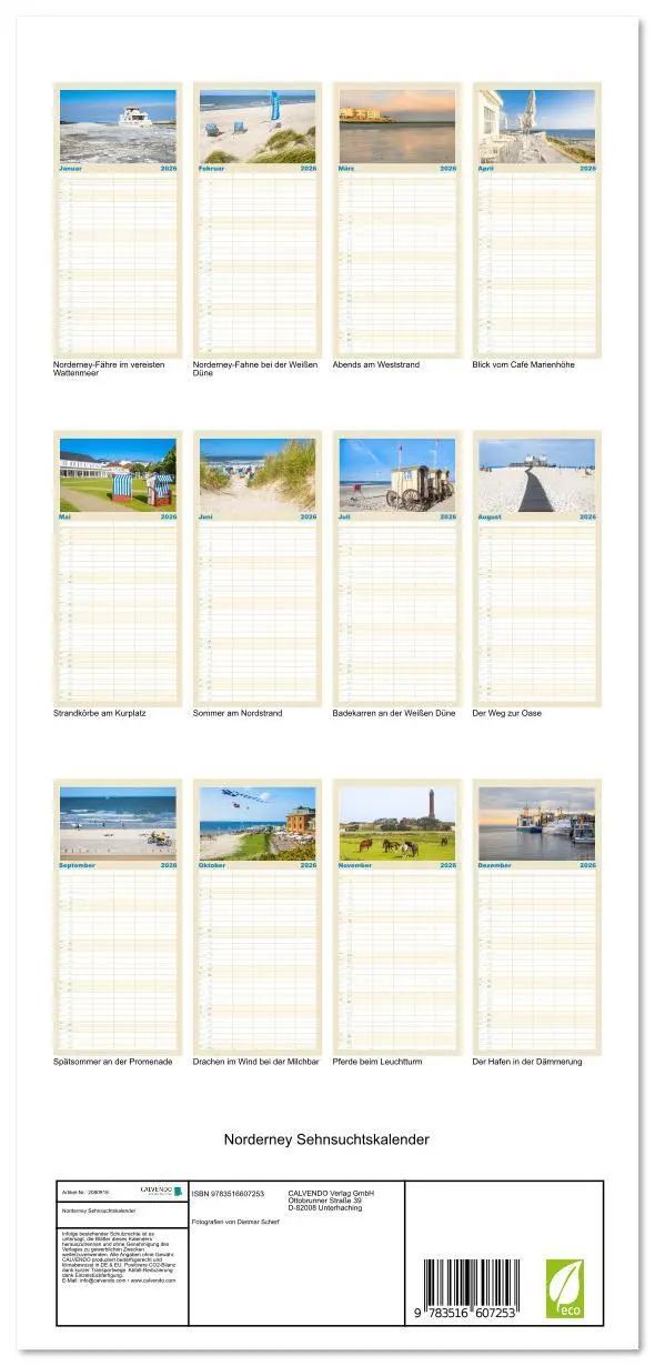 Bild: 9783516607253 | Familienplaner 2026 - Norderney Sehnsuchtskalender mit 5 Spalten...