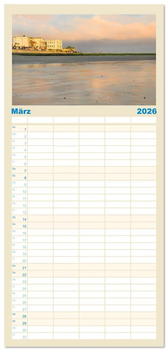 Bild: 9783516607253 | Familienplaner 2026 - Norderney Sehnsuchtskalender mit 5 Spalten...