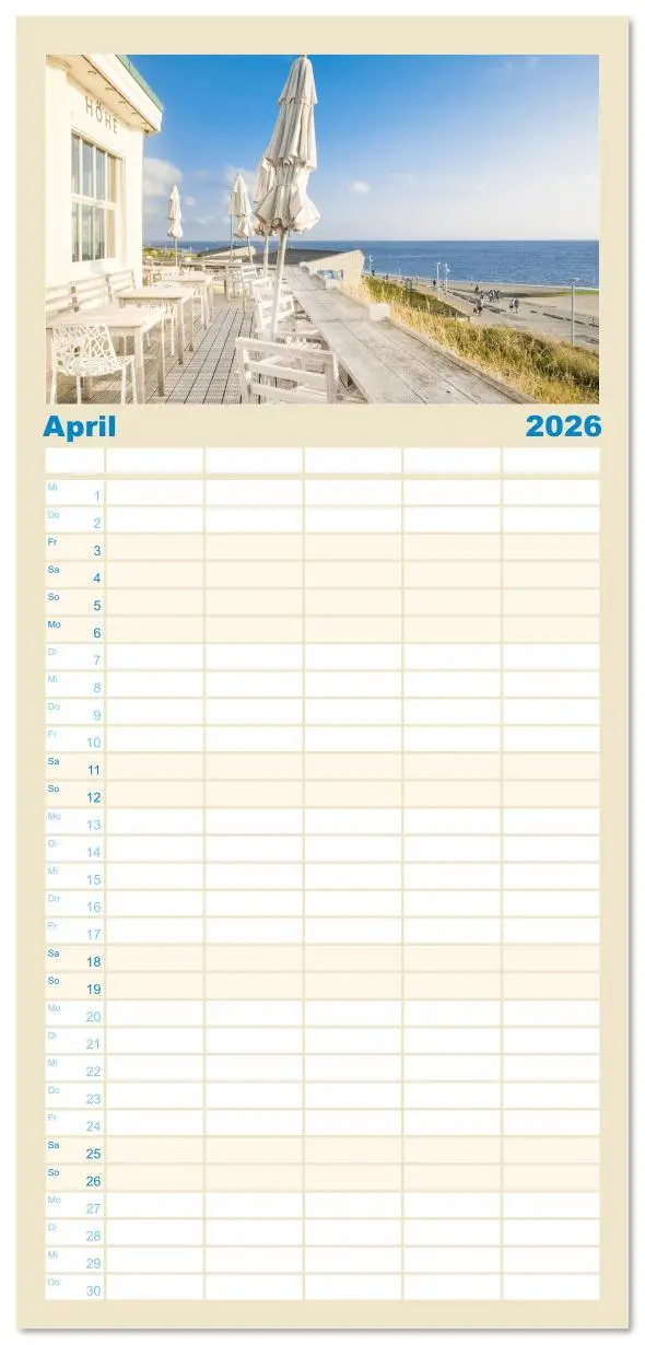 Bild: 9783516607253 | Familienplaner 2026 - Norderney Sehnsuchtskalender mit 5 Spalten...