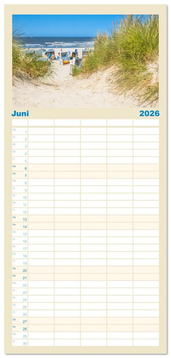 Bild: 9783516607253 | Familienplaner 2026 - Norderney Sehnsuchtskalender mit 5 Spalten...