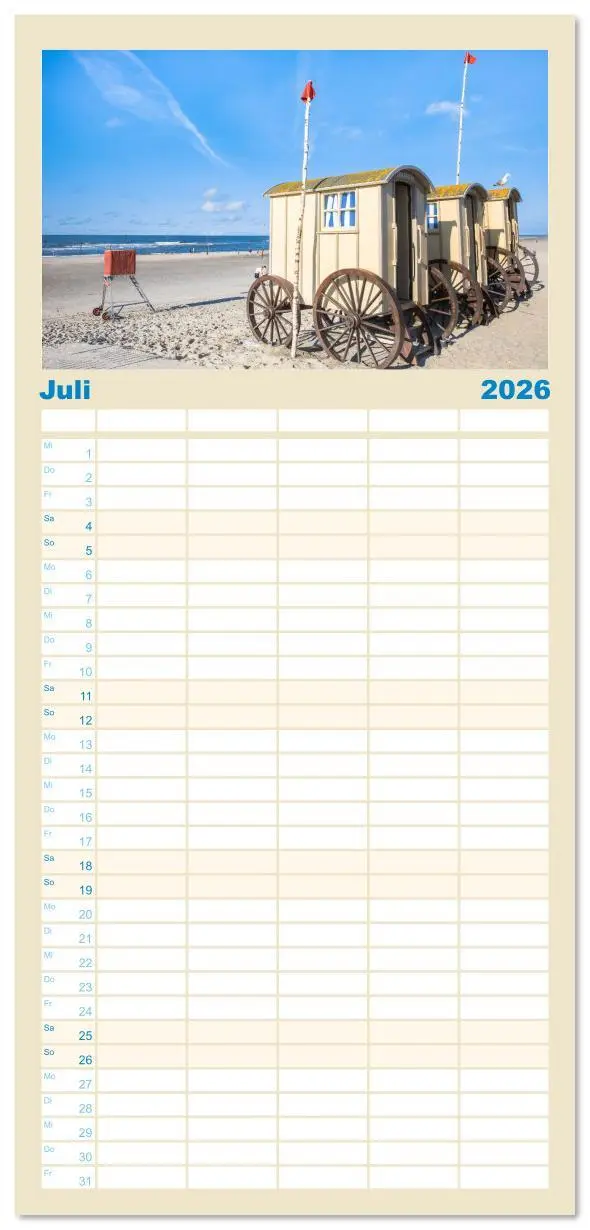 Bild: 9783516607253 | Familienplaner 2026 - Norderney Sehnsuchtskalender mit 5 Spalten...