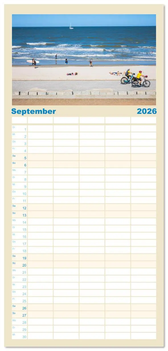 Bild: 9783516607253 | Familienplaner 2026 - Norderney Sehnsuchtskalender mit 5 Spalten...