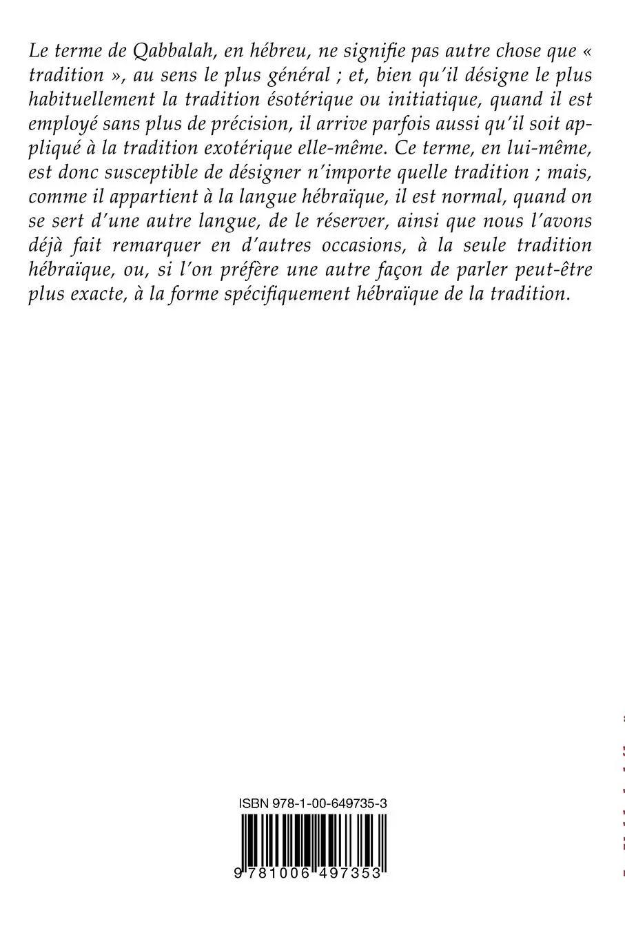 Rückseite: 9781006497353 | La Kabbale hébraïque | René Guénon | Taschenbuch | Französisch | 2021