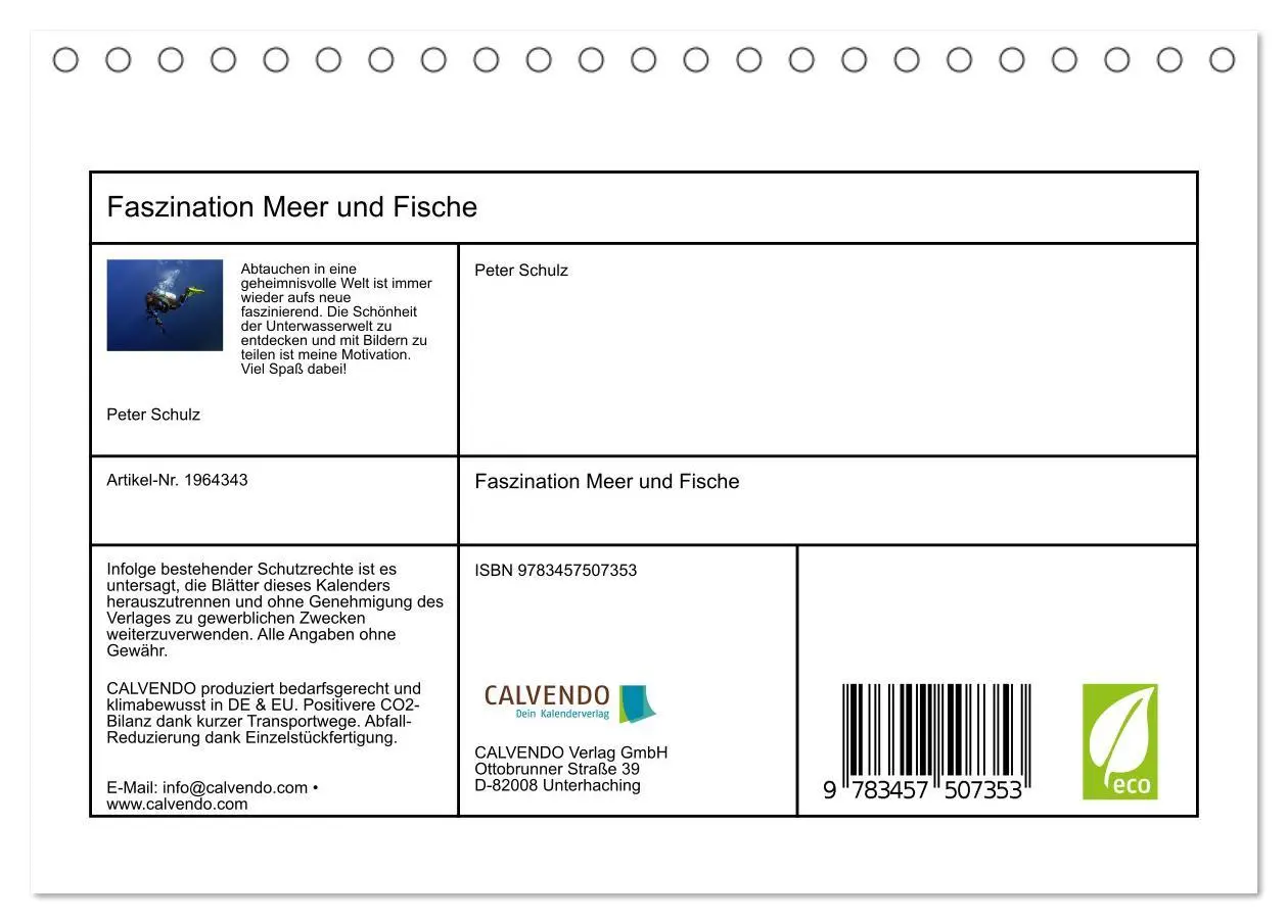 Bild: 9783457507353 | Faszination Meer und Fische (Tischkalender 2026 DIN A5 quer),...