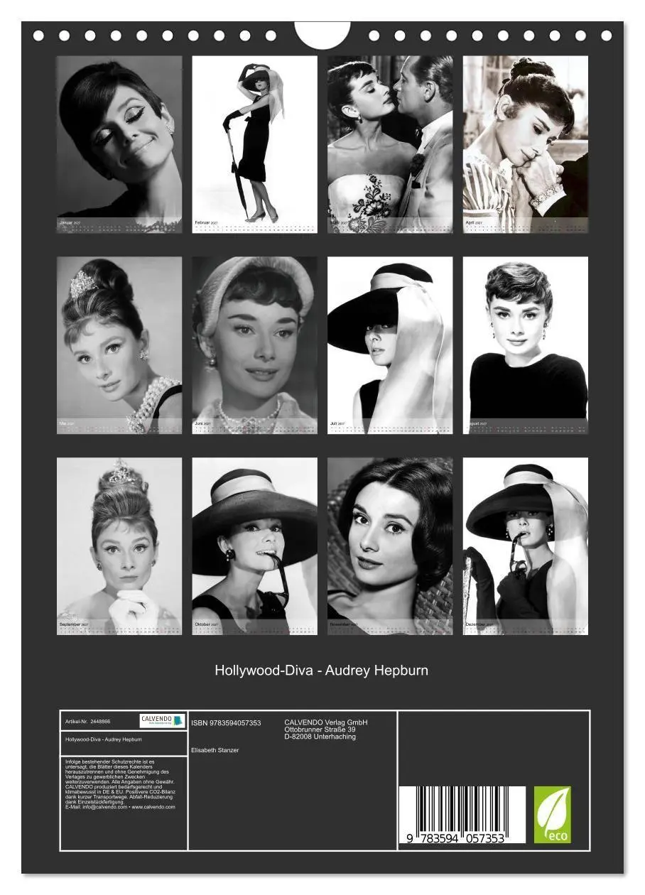 Bild: 9783594057353 | Hollywood-Diva - Audrey Hepburn (Wandkalender 2027 DIN A4 hoch),...