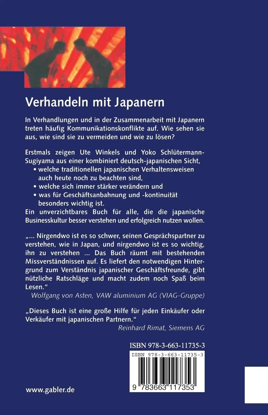 Rückseite: 9783663117353 | Verhandeln mit Japanern | Yoko Schlütermann (u. a.) | Taschenbuch