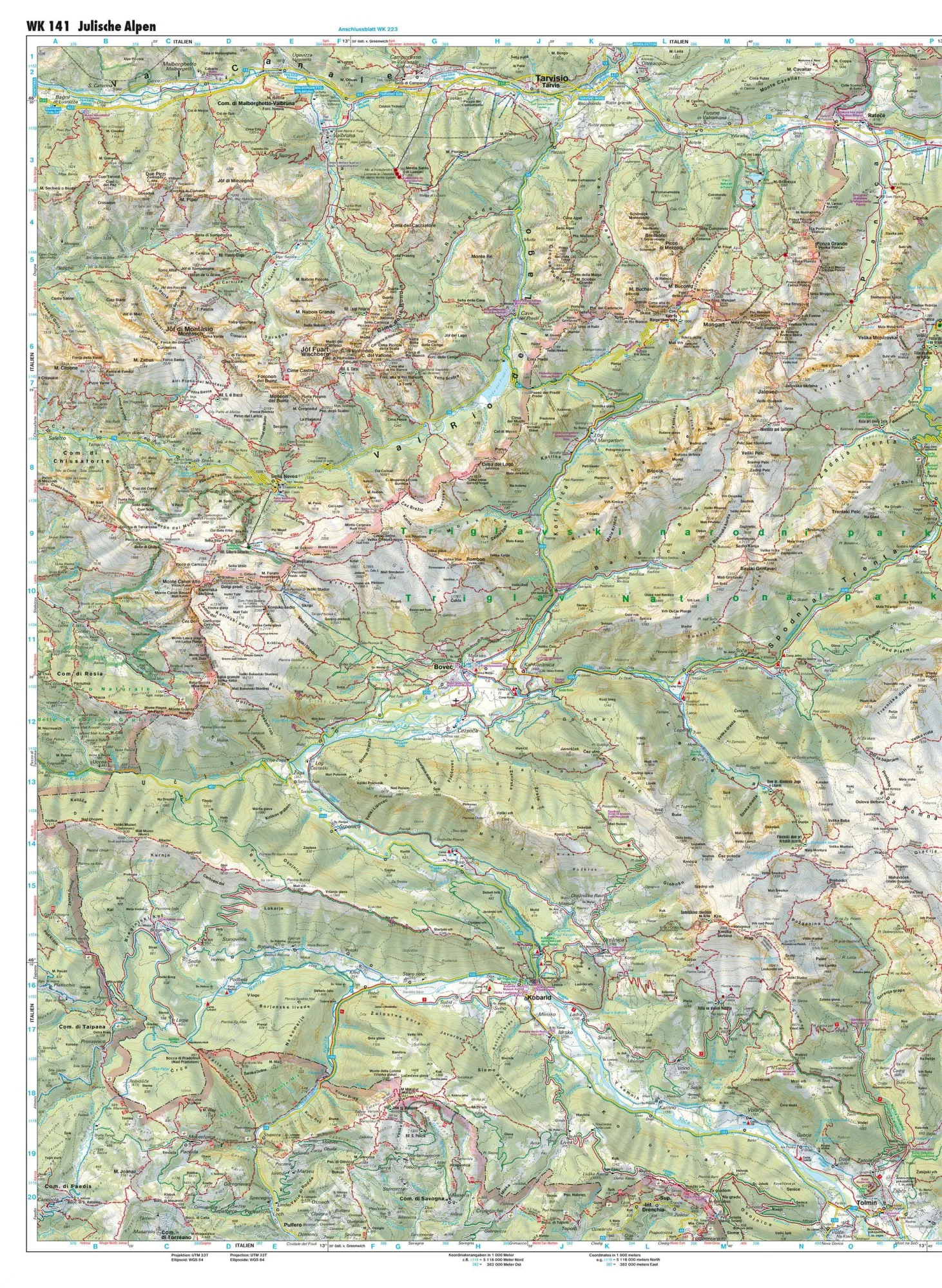 Bild: 9783850847353 | Julische Alpen 1 : 50 000. WK 141 | Wander-, Rad- und Freizeitkarte