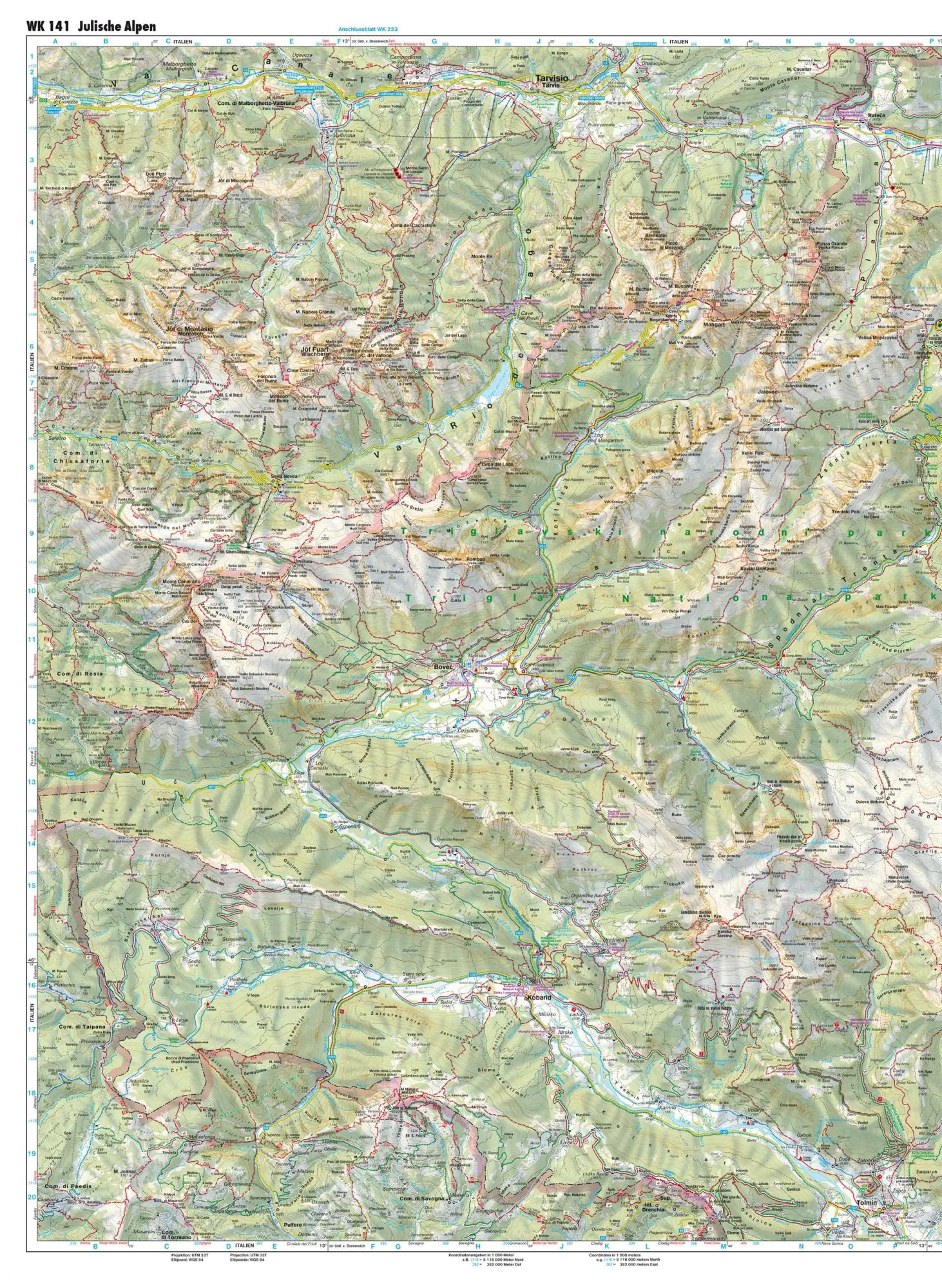 Bild: 9783850847353 | Julische Alpen 1 : 50 000. WK 141 | Wander-, Rad- und Freizeitkarte