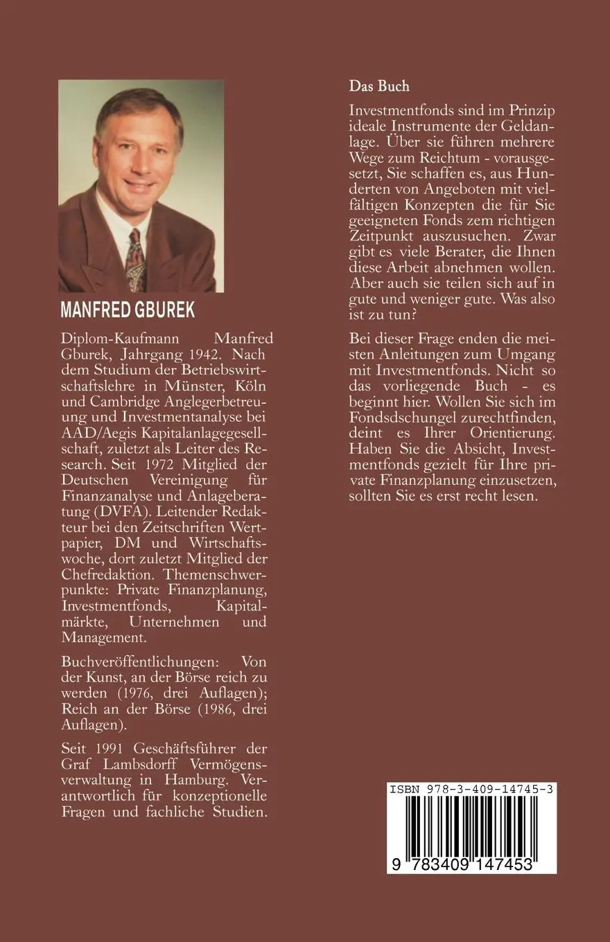 Rückseite: 9783409147453 | Investment fonds | Wege zum Reichtum | Manfred Gburek | Taschenbuch