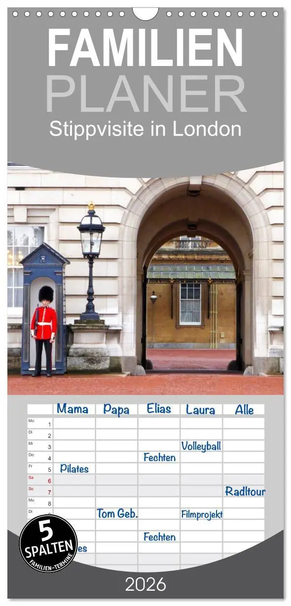 Cover: 9783516517453 | Familienplaner 2026 - Stippvisite in London mit 5 Spalten...