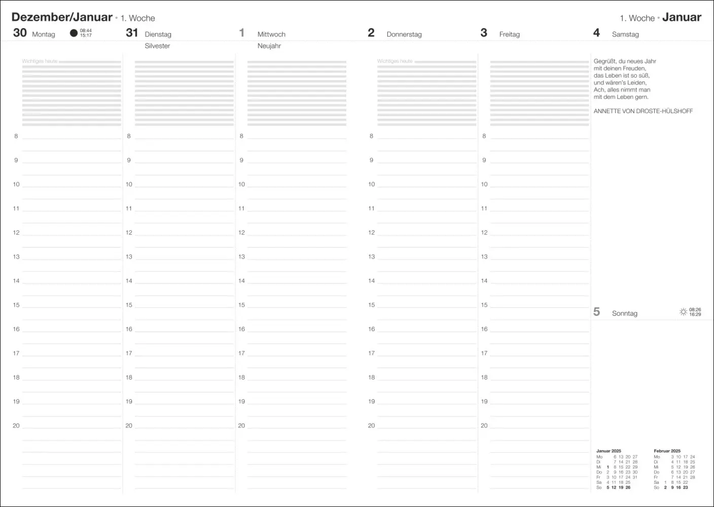 Bild: 9783756407453 | Terminer A5, Leder schwarz 2025 | Kalender | Kalender | Deutsch | 2025