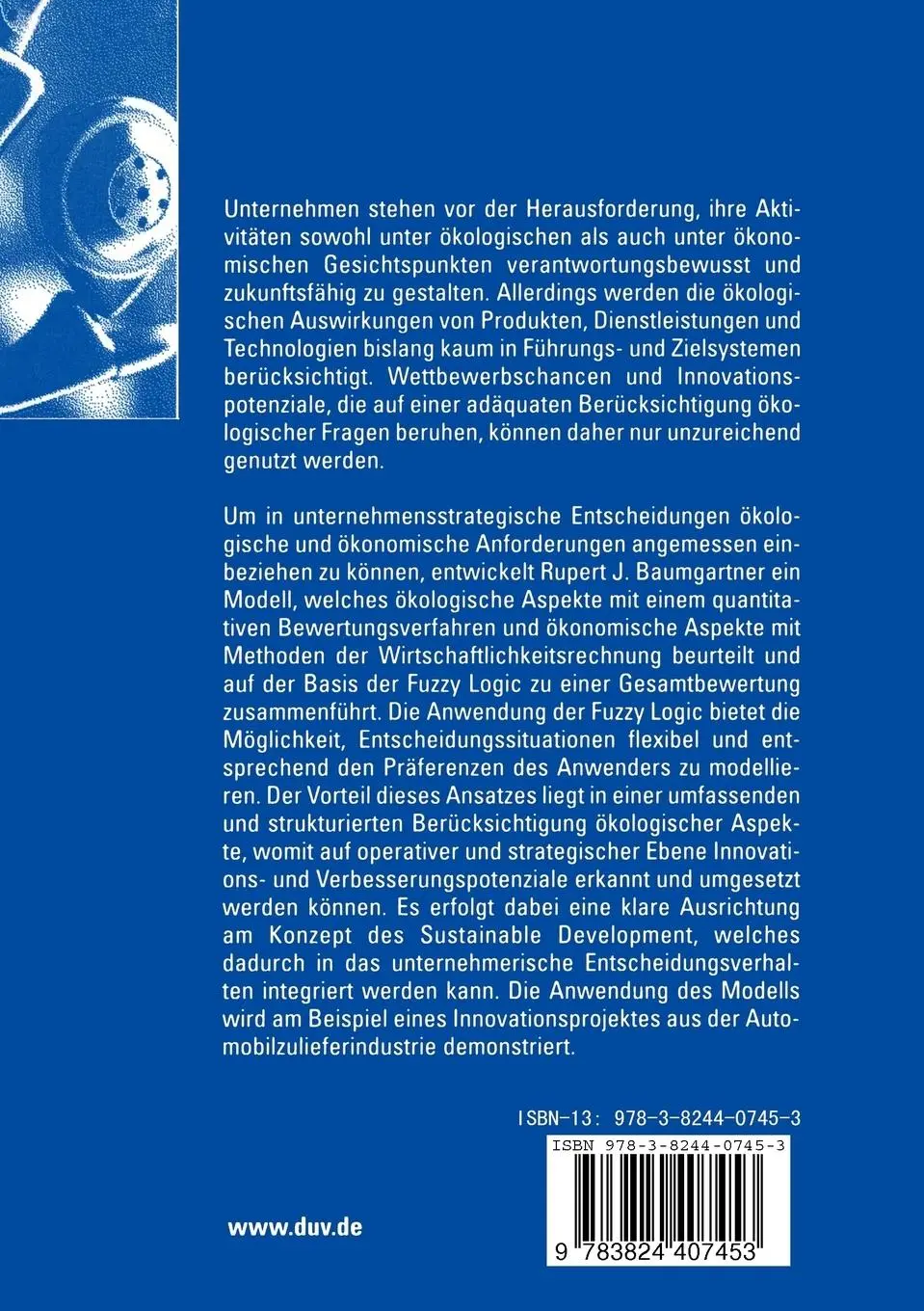 Rückseite: 9783824407453 | Sustainability Assessment | Rupert Baumgartner | Taschenbuch | xv