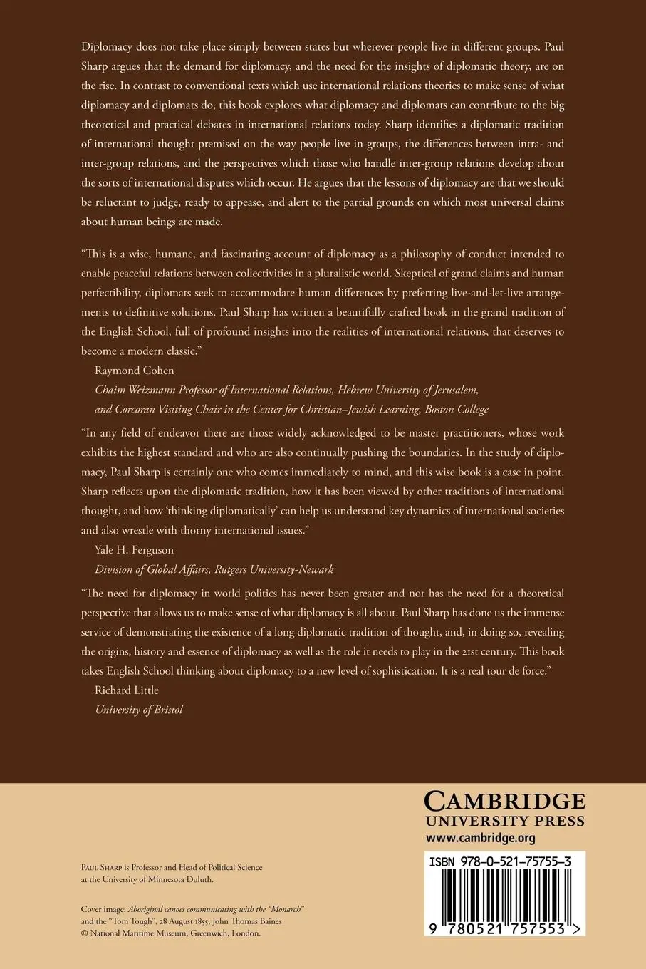 Rückseite: 9780521757553 | Diplomatic Theory of International Relations | Paul Sharp | Buch