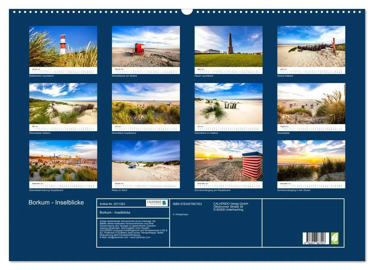 Bild: 9783457967553 | Borkum - Inselblicke (Wandkalender 2026 DIN A2 quer), CALVENDO...