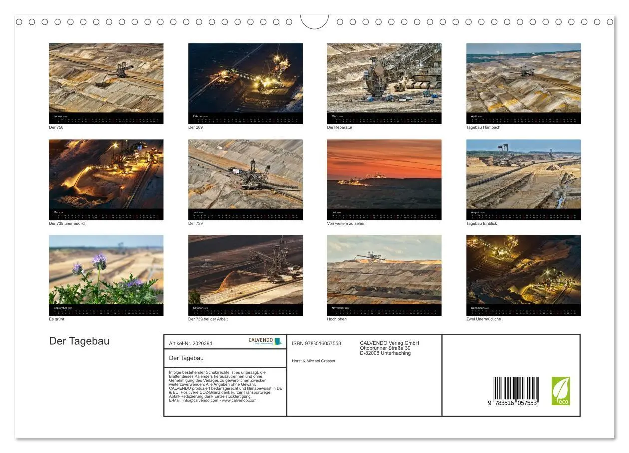 Bild: 9783516057553 | Der Tagebau (Wandkalender 2026 DIN A3 quer), CALVENDO Monatskalender