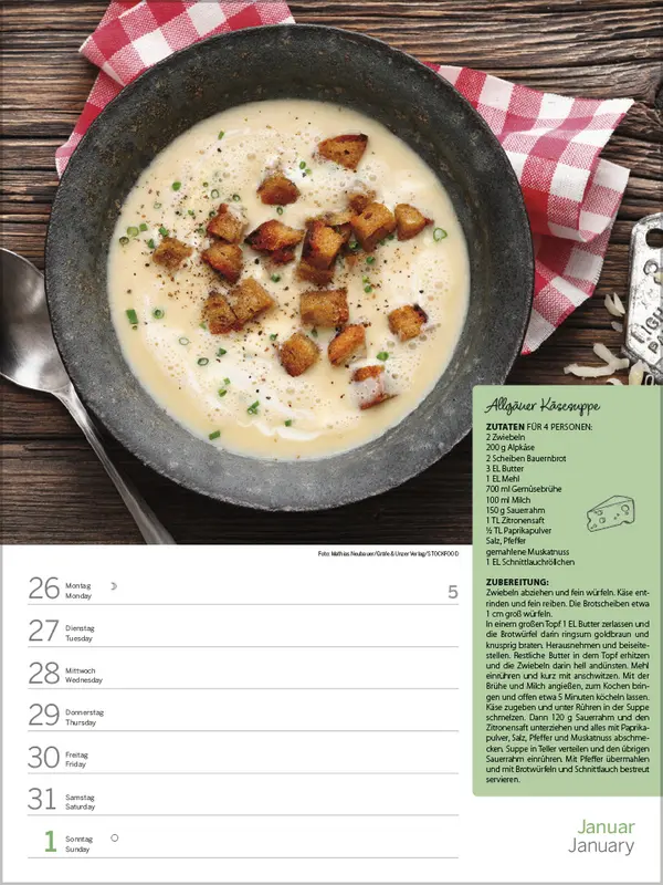 Bild: 9783731887553 | Saisonale und regionale Genussrezepte 2026 | Verlag Korsch | Kalender