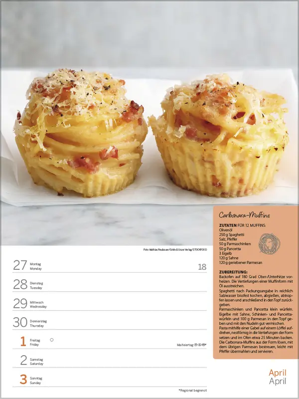 Bild: 9783731887553 | Saisonale und regionale Genussrezepte 2026 | Verlag Korsch | Kalender