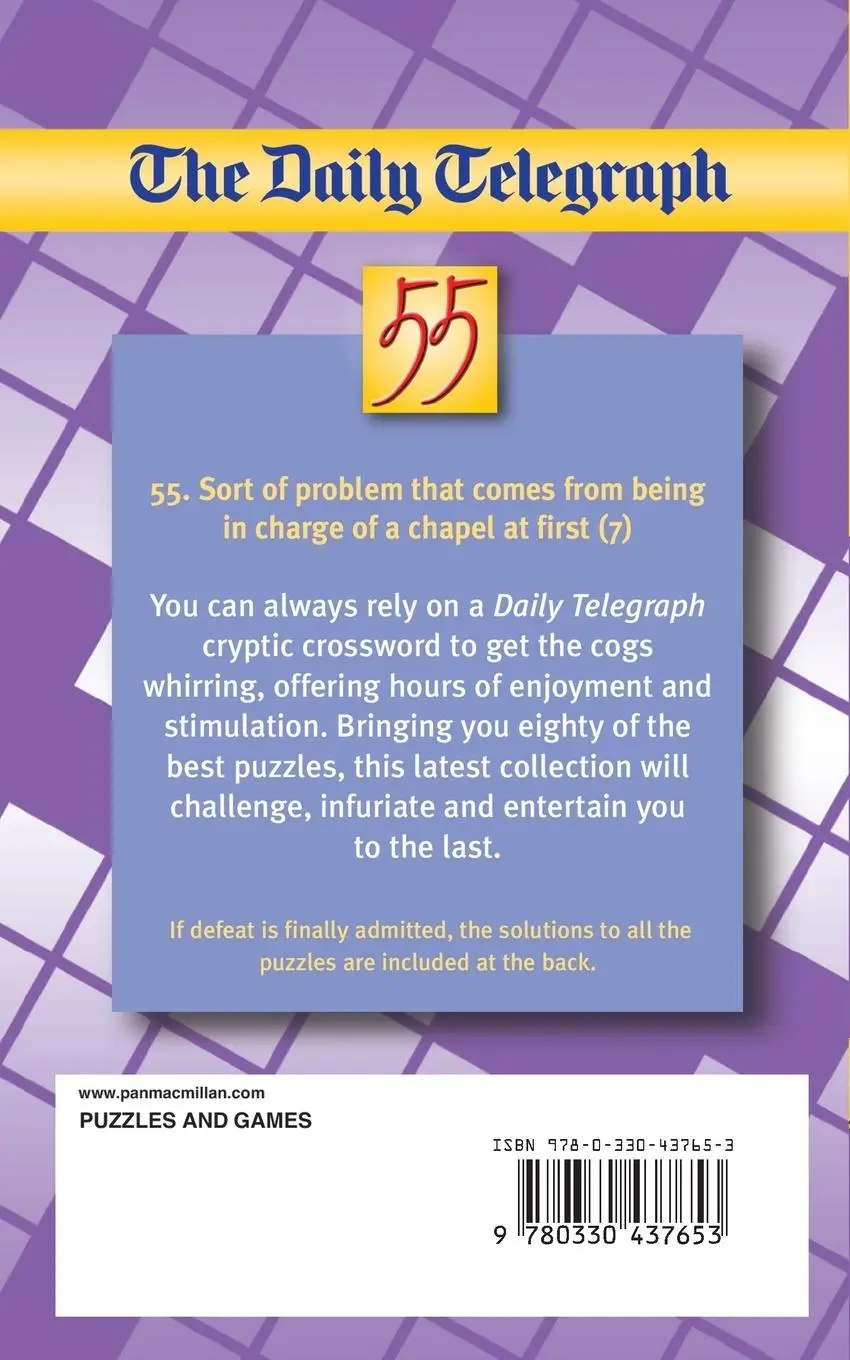 Rückseite: 9780330437653 | Daily Telegraph Cryptic Crossword Book 55 | Telegraph Group Limited