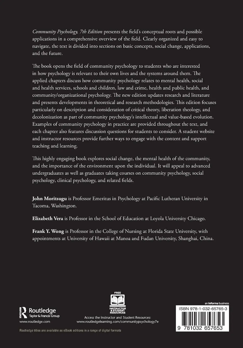 Rückseite: 9781032657653 | Community Psychology | John Moritsugu (u. a.) | Taschenbuch | Englisch