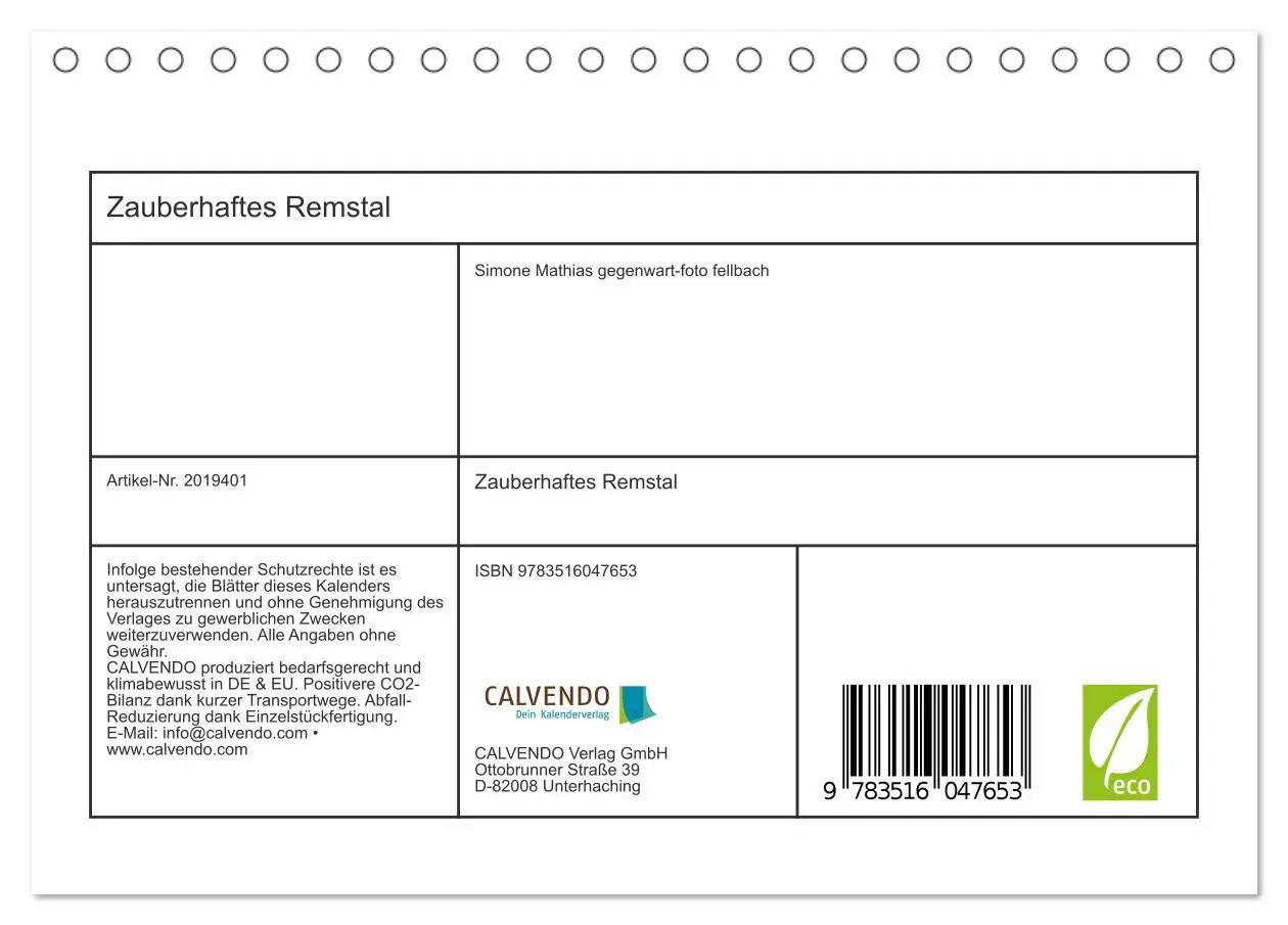 Bild: 9783516047653 | Zauberhaftes Remstal (Tischkalender 2026 DIN A5 quer), CALVENDO...
