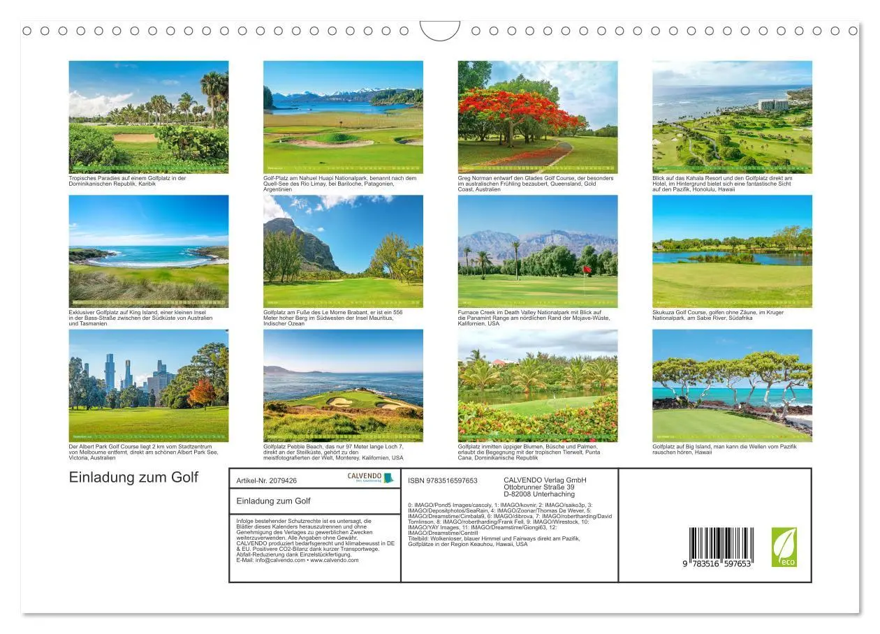 Bild: 9783516597653 | Einladung zum Golf (Wandkalender 2026 DIN A3 quer), CALVENDO...