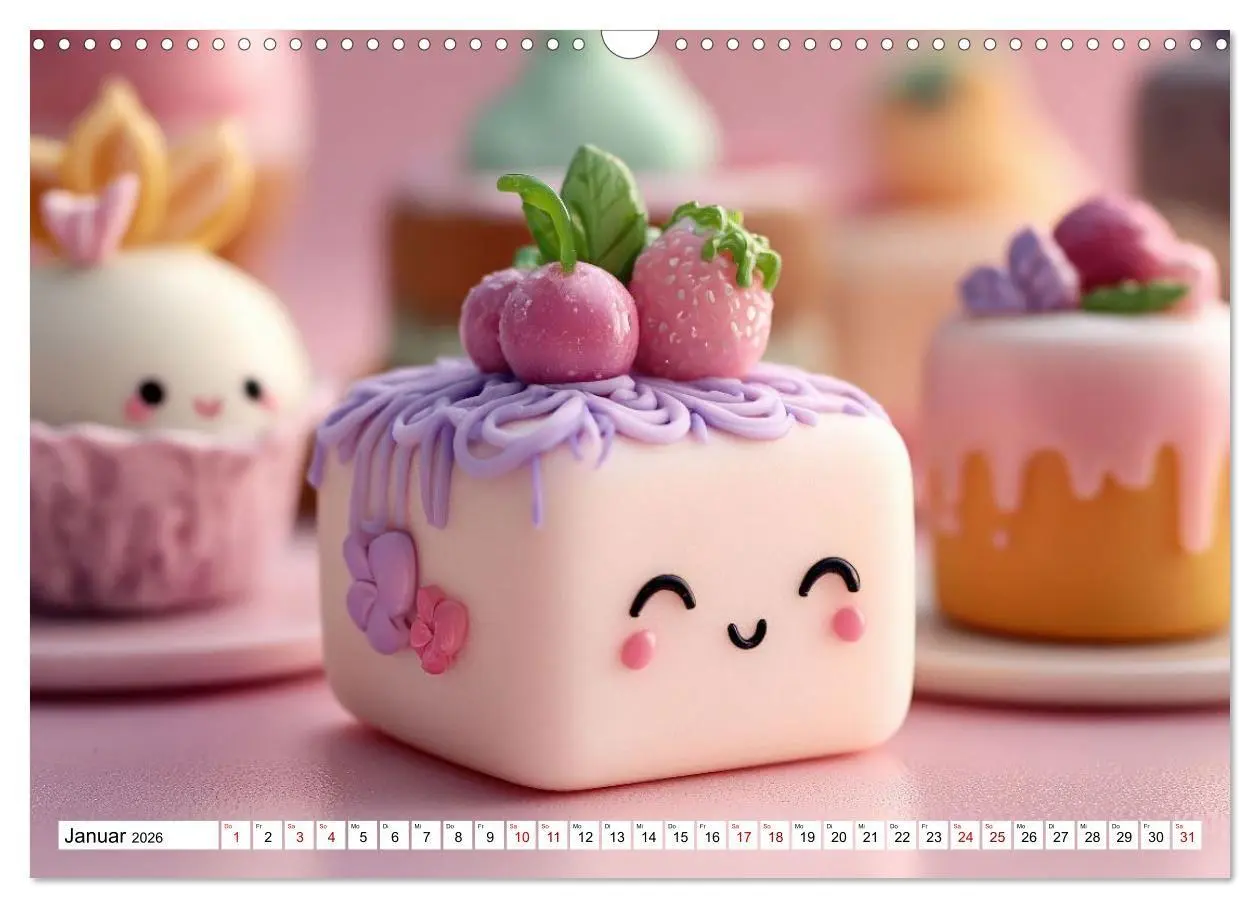 Bild: 9783516737653 | Kawaii-Glücksmomente (Wandkalender 2026 DIN A3 quer), CALVENDO...