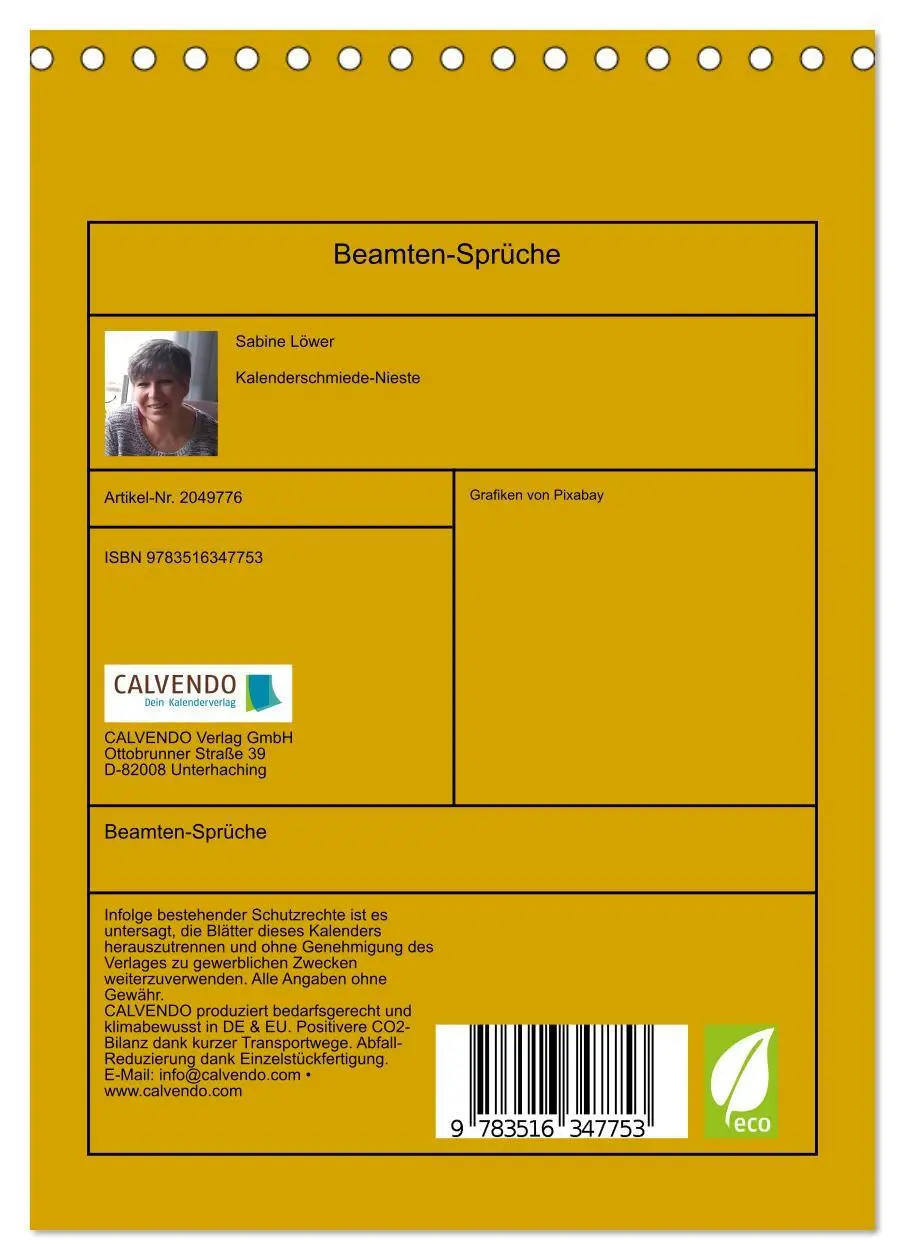 Bild: 9783516347753 | Beamten-Sprüche (Tischkalender 2026 DIN A5 hoch), CALVENDO...