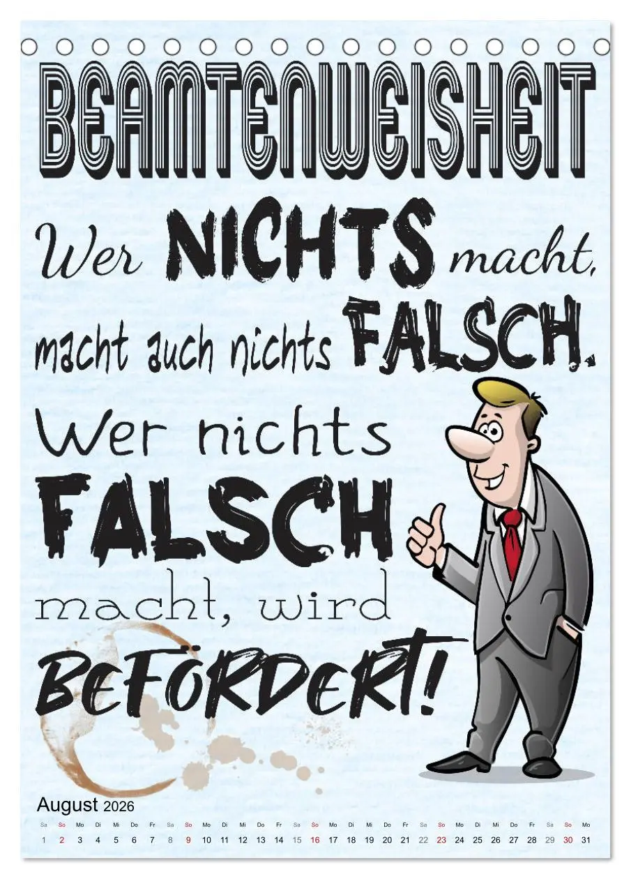 Bild: 9783516347753 | Beamten-Sprüche (Tischkalender 2026 DIN A5 hoch), CALVENDO...