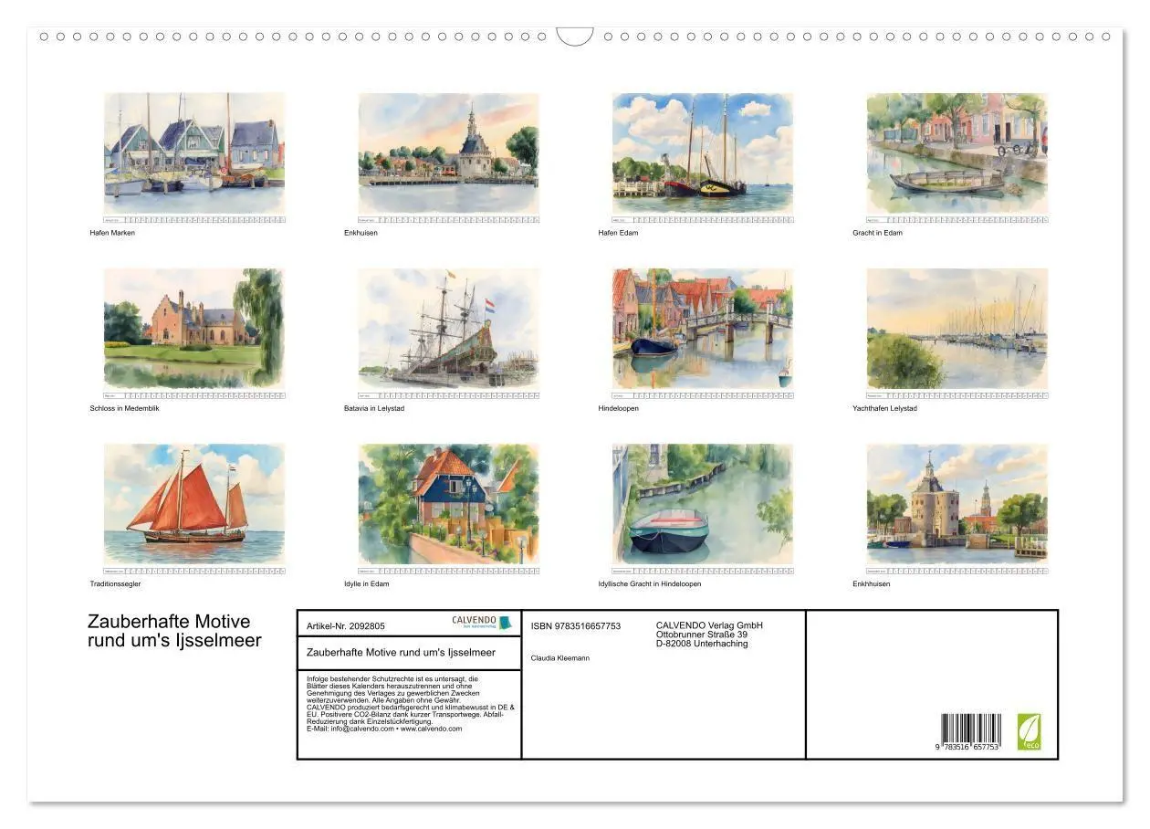 Bild: 9783516657753 | Zauberhafte Motive rund um's Ijsselmeer (Wandkalender 2026 DIN A2...